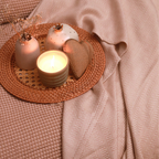 Sadyaska Herringbone Clay Woven Throw with s 1 Pcs Cushion Cover