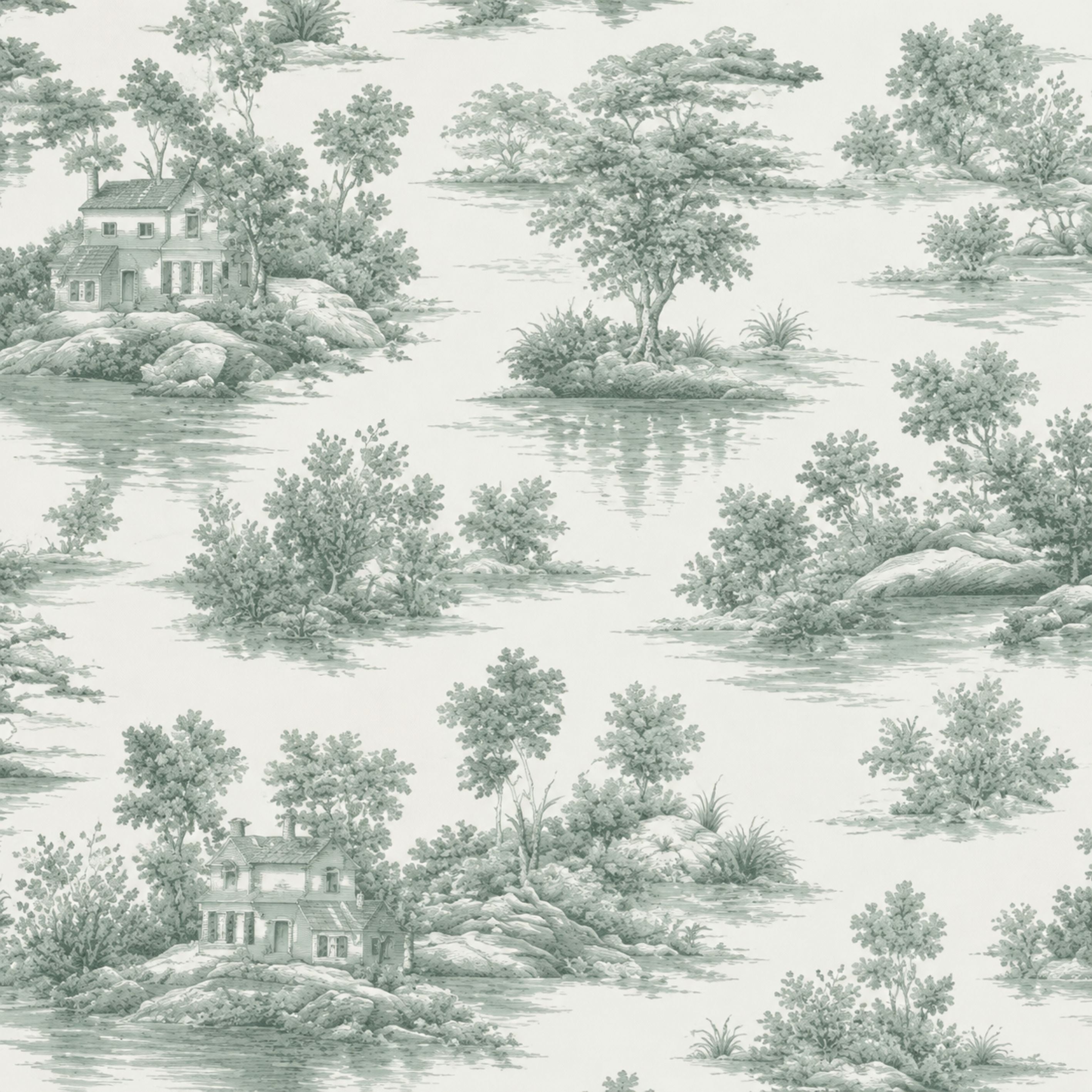 Sansaar by DDdecor Bedsheet with 2 Pillow Covers - English County - Countryside - Mint - Countryside Botanical Print Pattern - 1 Pc