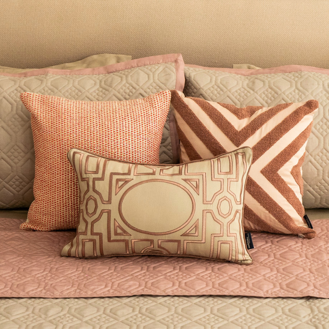 Sadyaska Asmara Beige Cotton Embroidered (Size : 12"X18") 1 Pcs Cushion Cover