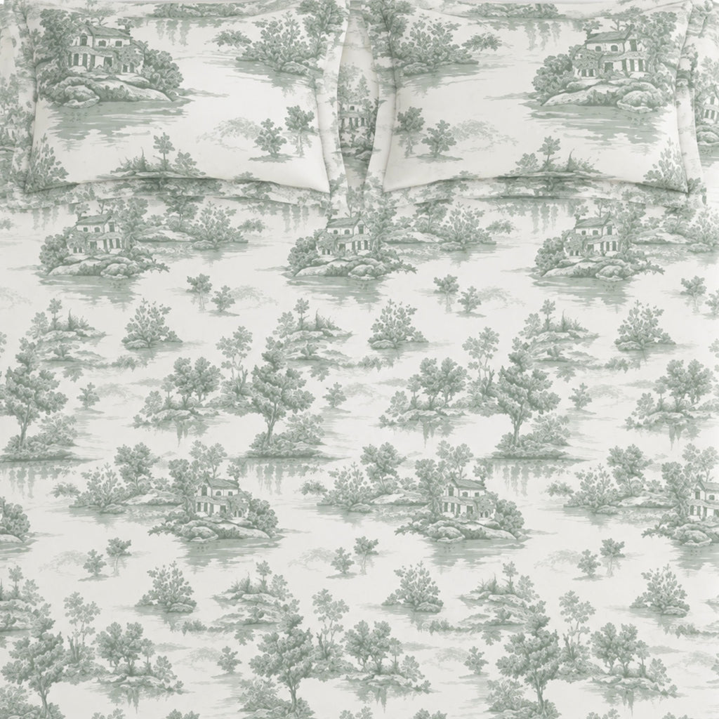 Sansaar by DDdecor Bedsheet with 2 Pillow Covers - English County - Countryside - Mint - Countryside Botanical Print Pattern - 1 Pc