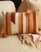 Sadyaska Vista Cotton Embroidered Beige 12" X 18" 1 Pcs Cushion Cover