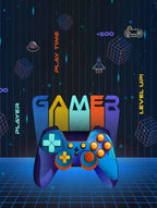 D'Decor Little Bratz Level Up | Gamer Blue Gaming Controller Graphic Print 100% Cotton Kids Bedsheet Set