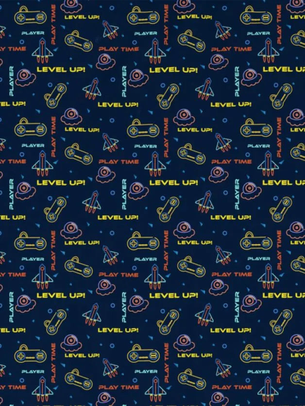 D'Decor Little Bratz Level Up | Gamer Blue Gaming Controller Graphic Print 100% Cotton Kids Bedsheet Set