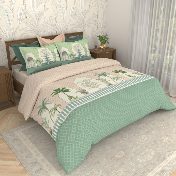 Bombay Dyeing Rani Ka Buag 7822 Heritage Floral 400TC Cotton Satin King Bedsheet Set | 7822 Sisodia Rani Bagh