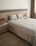 Sadyaska Modern Grey Pleated Bamboo Set 1 Pcs Bedsheet