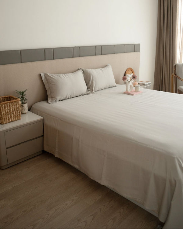 Sadyaska Modern Grey Pleated Bamboo Set 1 Pcs Bedsheet