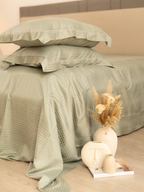 Sadyaska Minted Sage Premium Tencel Jacquard Set with Lace 1 Pcs Bedsheet