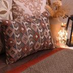 Sadyaska Avant Garde Cotton Embroidered Grey 12" X 18" 1 Pcs Cushion Cover