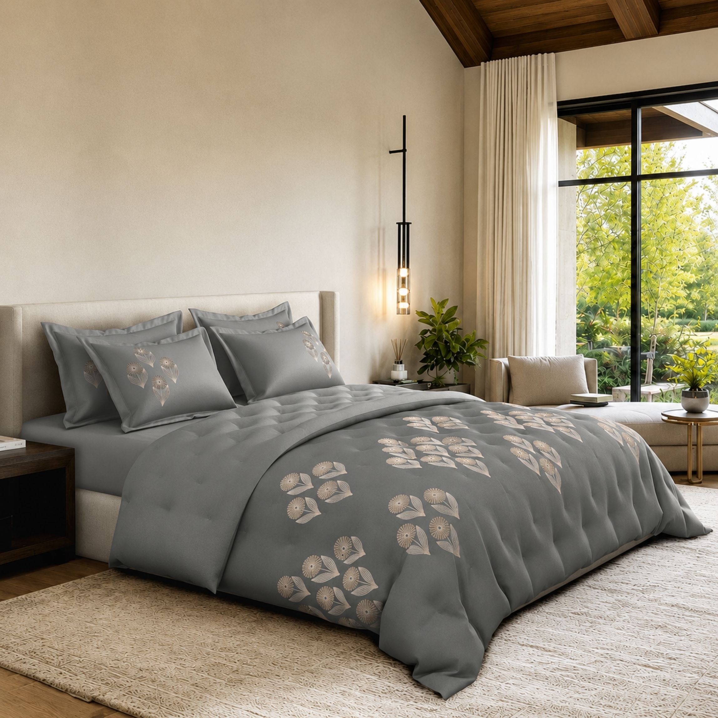 Sansaar by D’Decor Blossomvale Embroidered Bed In A Bag 1 Pc