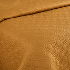Anna Simona Hexagon Bedspread Set – 400 TC Cotton Satin MUSTARD | Premium Soft & Elegant Bedding