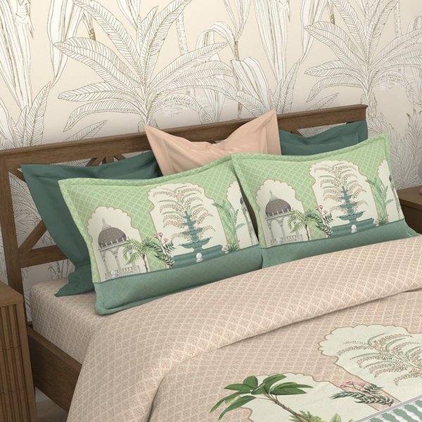Bombay Dyeing Rani Ka Buag 7822 Heritage Floral 400TC Cotton Satin King Bedsheet Set | 7822 Sisodia Rani Bagh