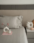 Sadyaska Modern Grey Pleated Bamboo Set 1 Pcs Bedsheet