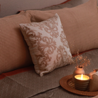 Sadyaska Blooming Elegance Cotton Embroidered Buff 16" X 16" 1 Pcs Cushion Cover