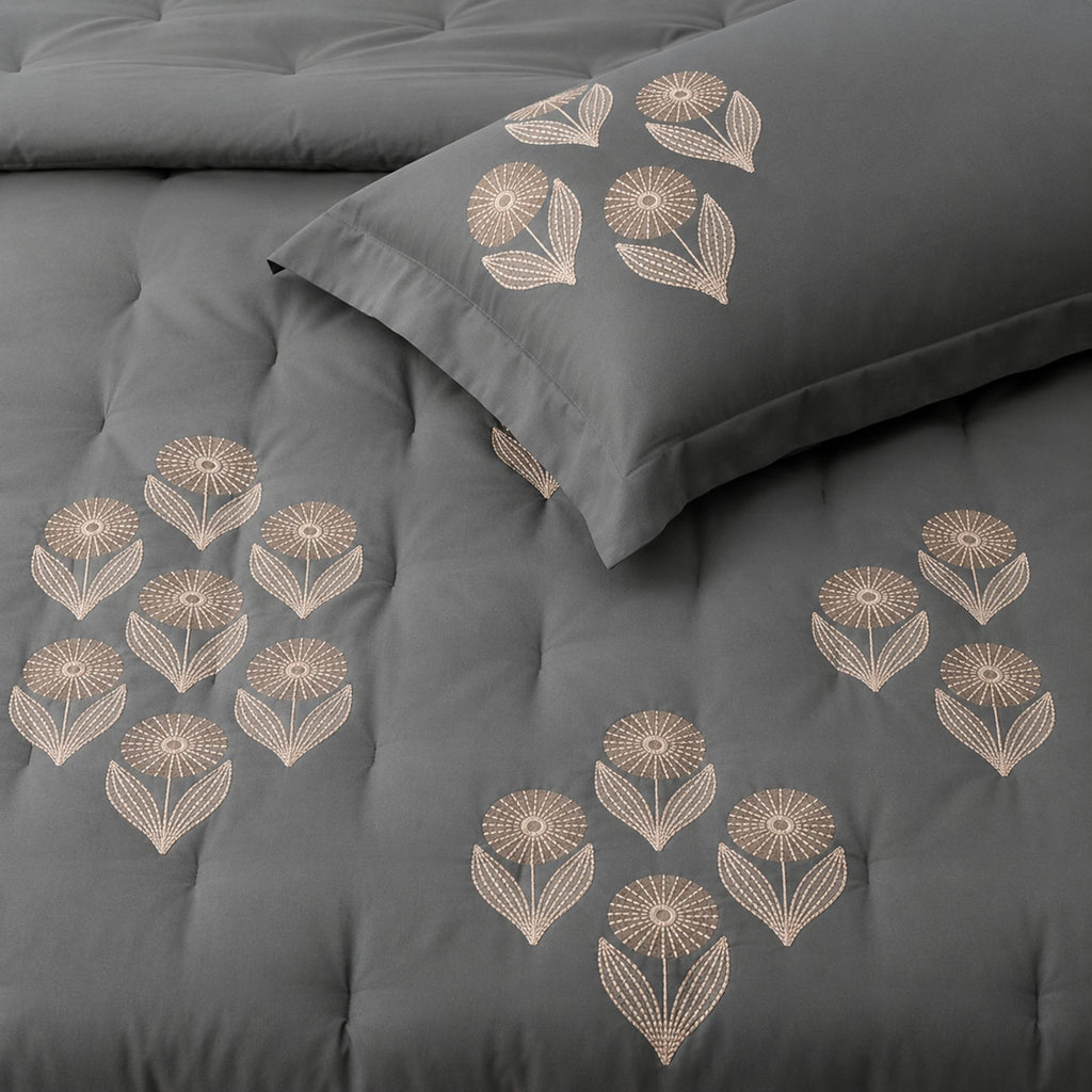 Sansaar by D’Decor Blossomvale Embroidered Bed In A Bag 1 Pc