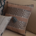 Sadyaska Chevron Fusion Cotton Embroidered Grey 16" X 16" 1 Pcs Cushion Cover