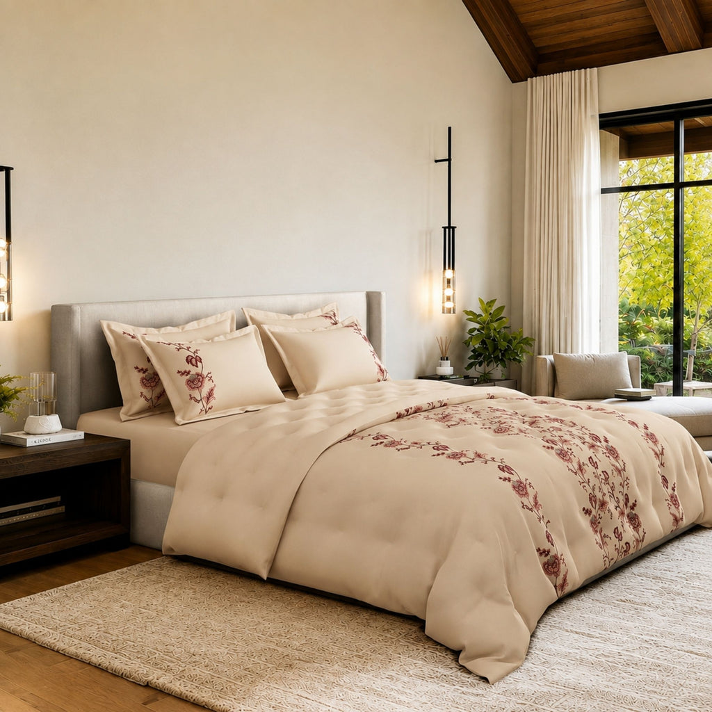 Sansaar by D’Decor Clarette Embroidered Bed In A Bag 1 Pc