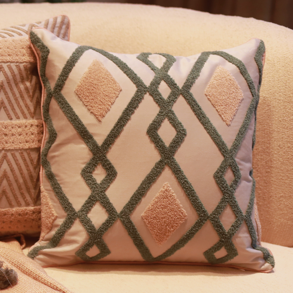 Sadyaska Wanderlust Cotton Embroidered Grey 16" X 16" 1 Pcs Cushion Cover