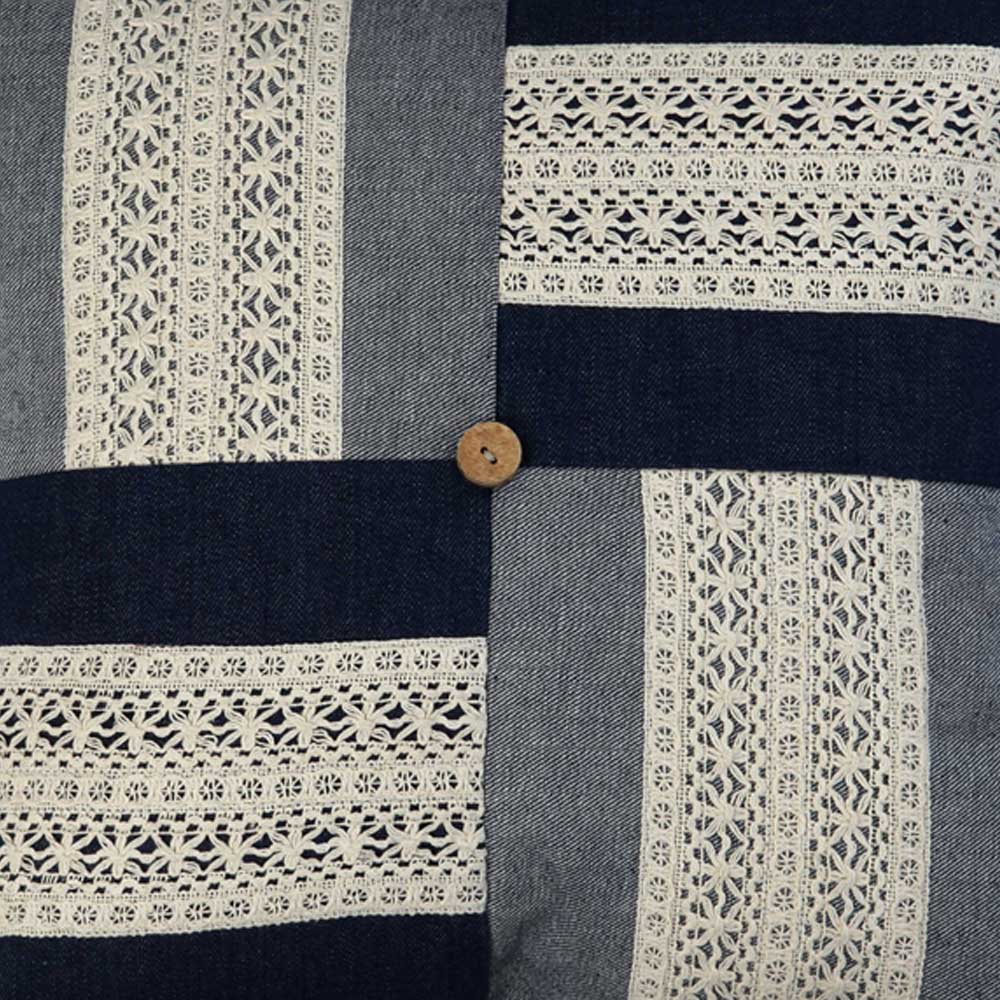 Sadyaska Rica Handmade Denim Patchwork Sofa, Car, Chair, Living Room, Bedroom, Office, Patio, Traditional Decorative Pillow Cushion Case 16" X 16"… 1 Pcs Cushion Cover