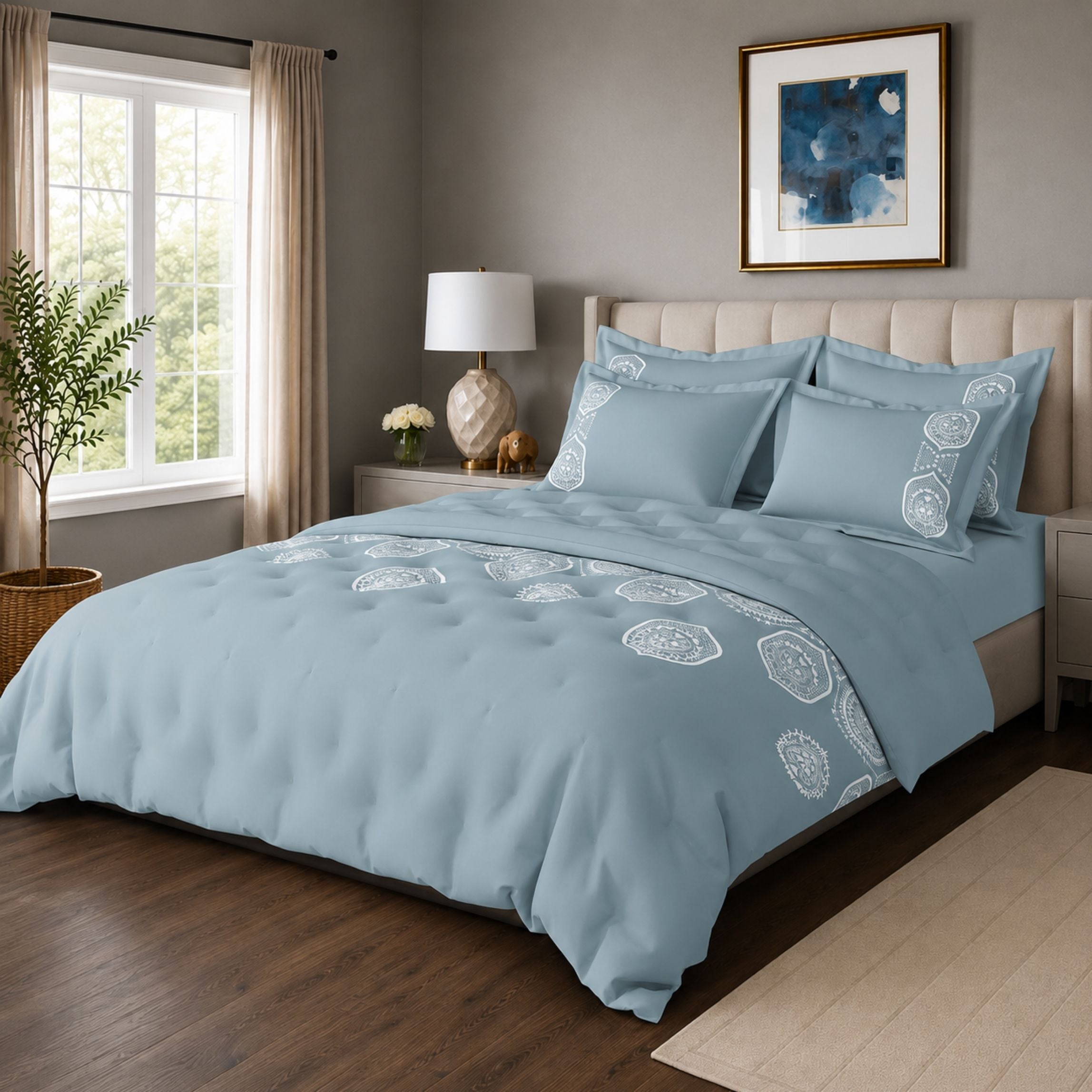 Sansaar by D’Decor Elandra Embroidered Bed In A Bag 1 Pc