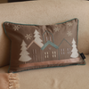 Sadyaska Starlit Christmas Cotton Embroidered Taupe 12" X 18" 1 Pcs Cushion Cover