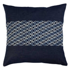 Sadyaska Cuba Stylish Denim Embroidered 3D Look Sofa Chair Patio Outdoor Indigo Blue Denim Pillow Cushion Case 16" X 16"… 1 Pcs Cushion Cover