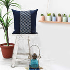 Sadyaska Cuba Stylish Denim Embroidered 3D Look Sofa Chair Patio Outdoor Indigo Blue Denim Pillow Cushion Case 16" X 16"… 1 Pcs Cushion Cover