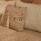 Sadyaska Tranquille Cotton Embroidered Beige 16" X 16" 1 Pcs Cushion Cover