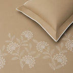 Sansaar by DDdecor Large Bedsheet Set with 2 Pillow Covers - Vinelet - Coffee - Embroidered - 1 Pc