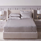 D'Decor Imperial II Grace Nacreous cloud Elegant Embroidered 5-Piece Double Bedsheet Set | IP08 Grace Nacreous cloud
