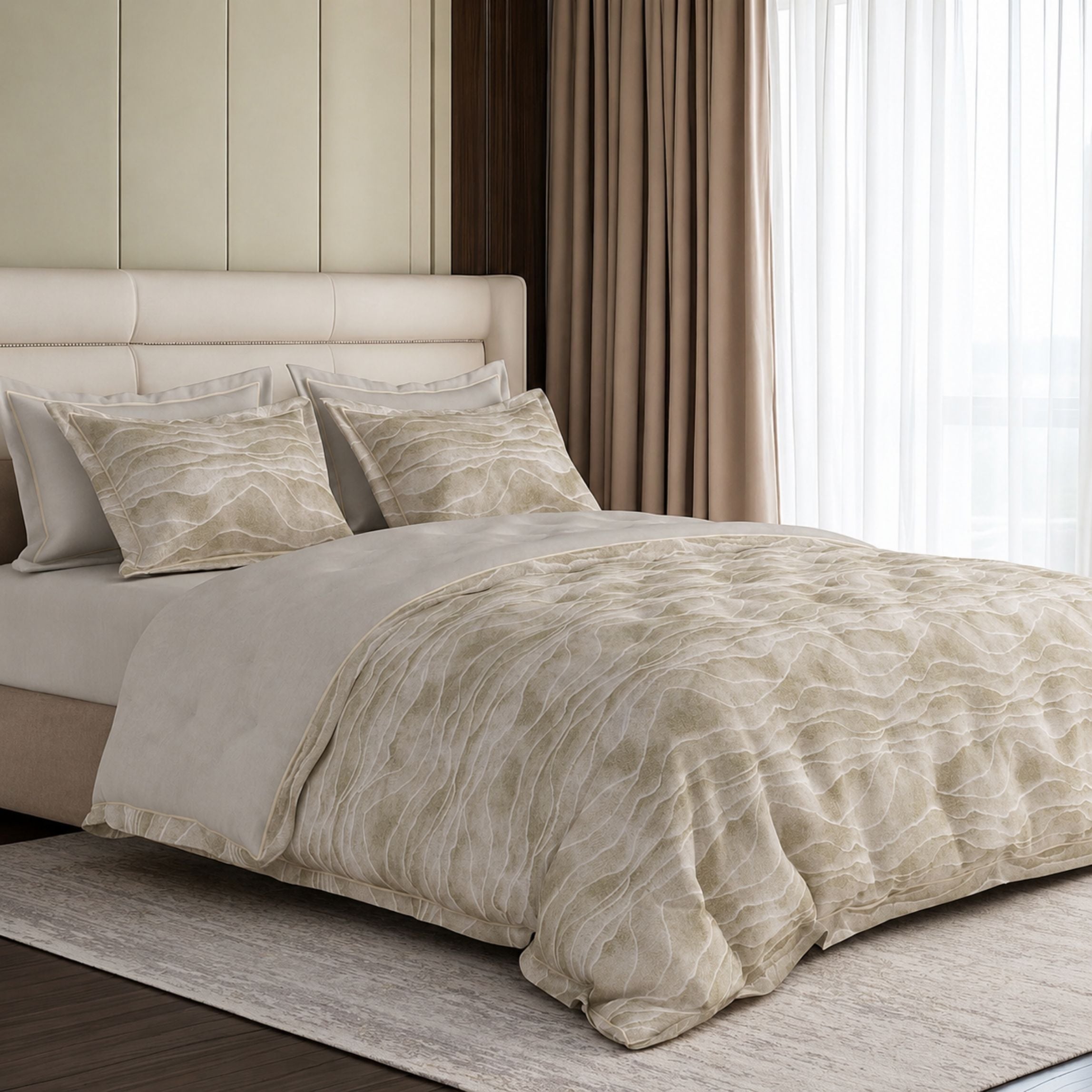 Sansaar by D’Decor Hillside Textured Jacquard Comforter Set 1 Pc