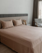 Sadyaska Peach Cream Pleated Bamboo Set 1 Pcs Bedsheet