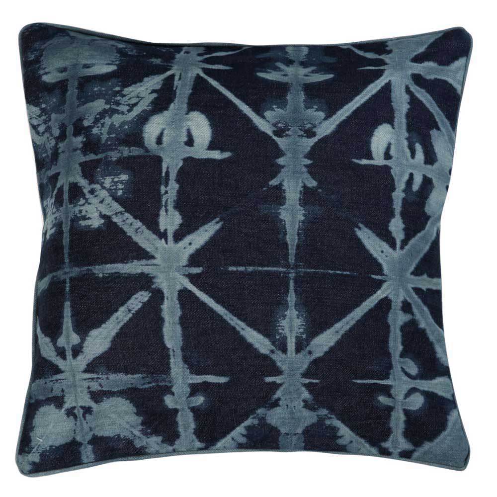 Sadyaska Costa Design Tie &amp; Dye Denim Printed Car Sofa Chair Dining Room, Bedroom Shibori Pillow Cushion Case 16" X 16"… 1 Pcs Cushion Cover