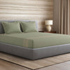 Sansaar by DDdecor Large Bedsheet Set with 2 Pillow Covers - Arrowlet - Moss Gray - Embroidered - 1 Pc