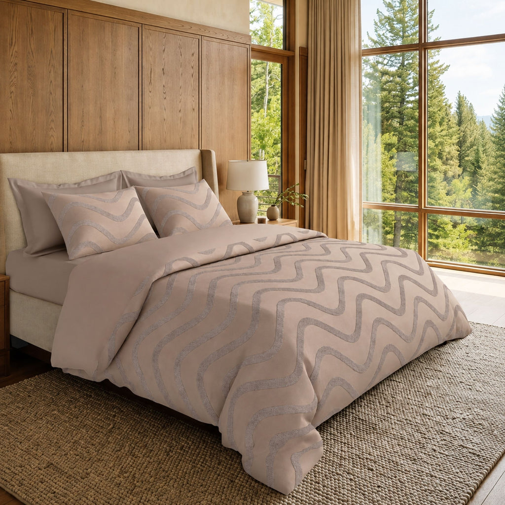 Sansaar by D’Decor Tideway Textured Duvet Cover Set 1 Pc