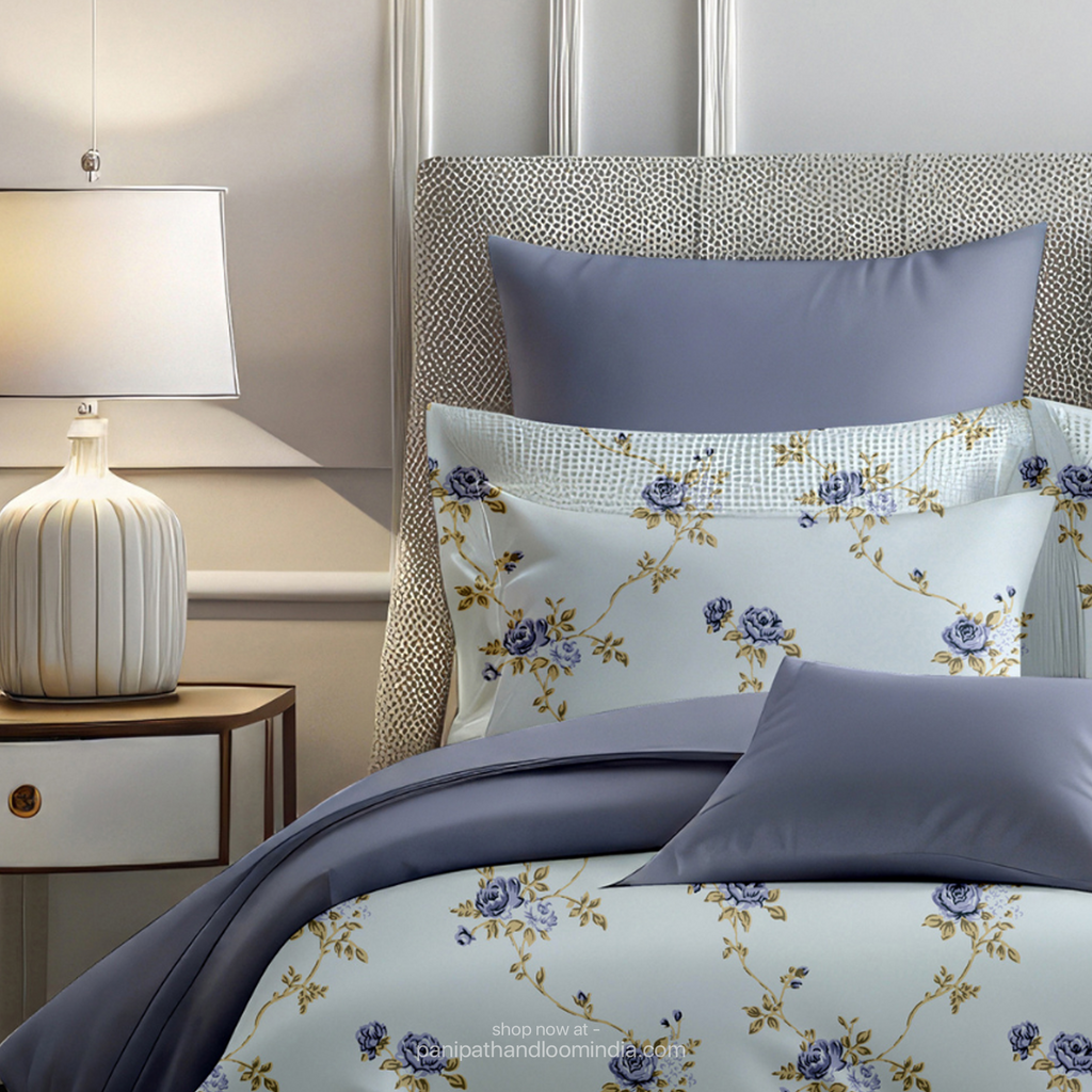 Linsdon Home House of Whites Serene Sprig | Emerald Green Digitally Printed 100% Cotton King Bedsheet Set