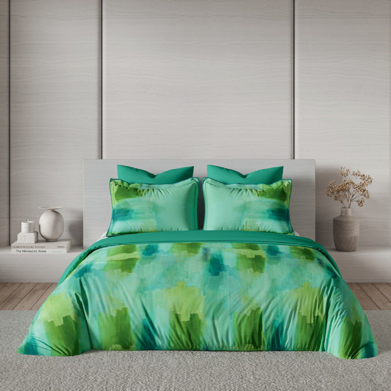 D'Decor Mirage Reverie Blue Turquoise Abstract Digitally Printed 3-Piece Double Bedsheet Set | MS05 Reverie Blue Turquoise