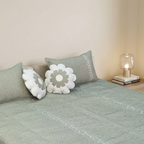 TIMA Angel 5PC Bedcover | Sage Green & White Quilted Set