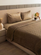 Sadyaska Zayne Rose Gold Velvet Set 1 Pcs Bedspread