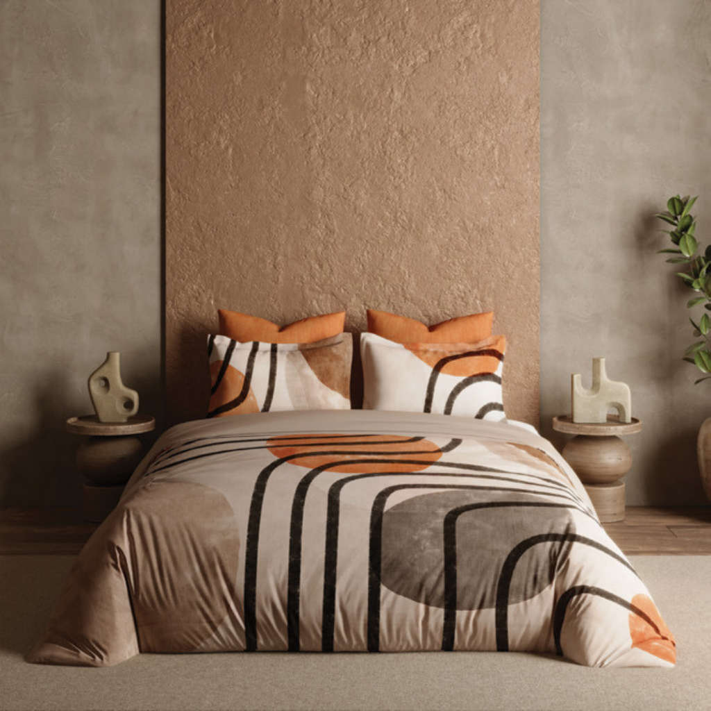 D'Decor African Vibes Primo Topaz Abstract Digitally Printed 5-Piece Double Bedsheet Set | AV01 Topaz