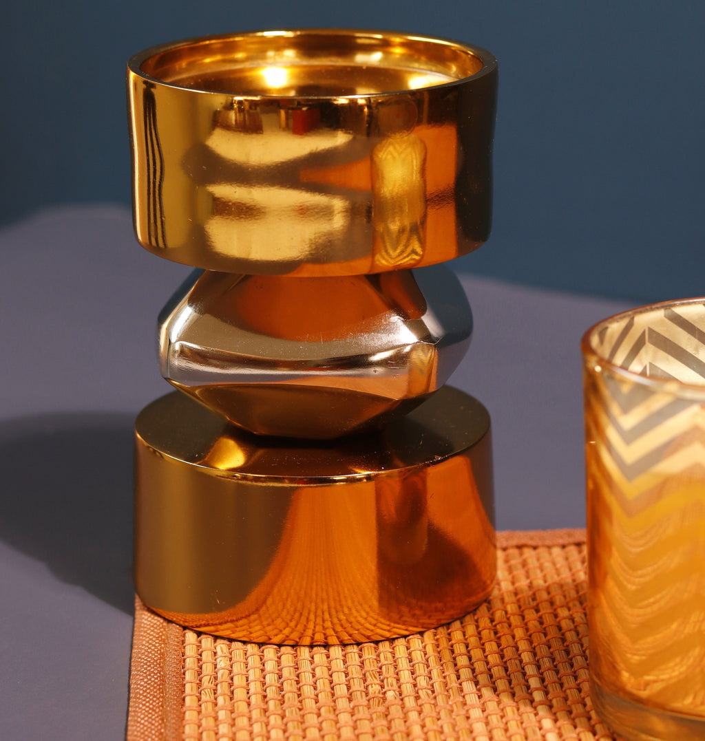 Sadyaska Gold & Nickel Metal Candle Stand 1 Pcs Product