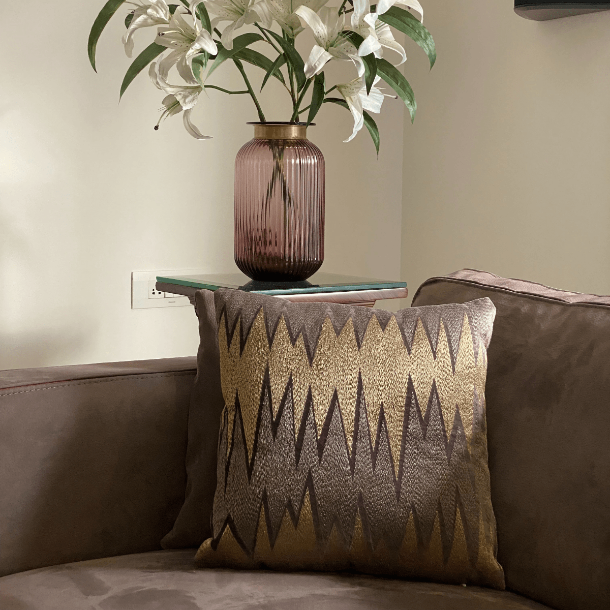 Sadyaska Decorative Ditsy Mousse Velvet 16x16 1 Pcs Cushion Cover