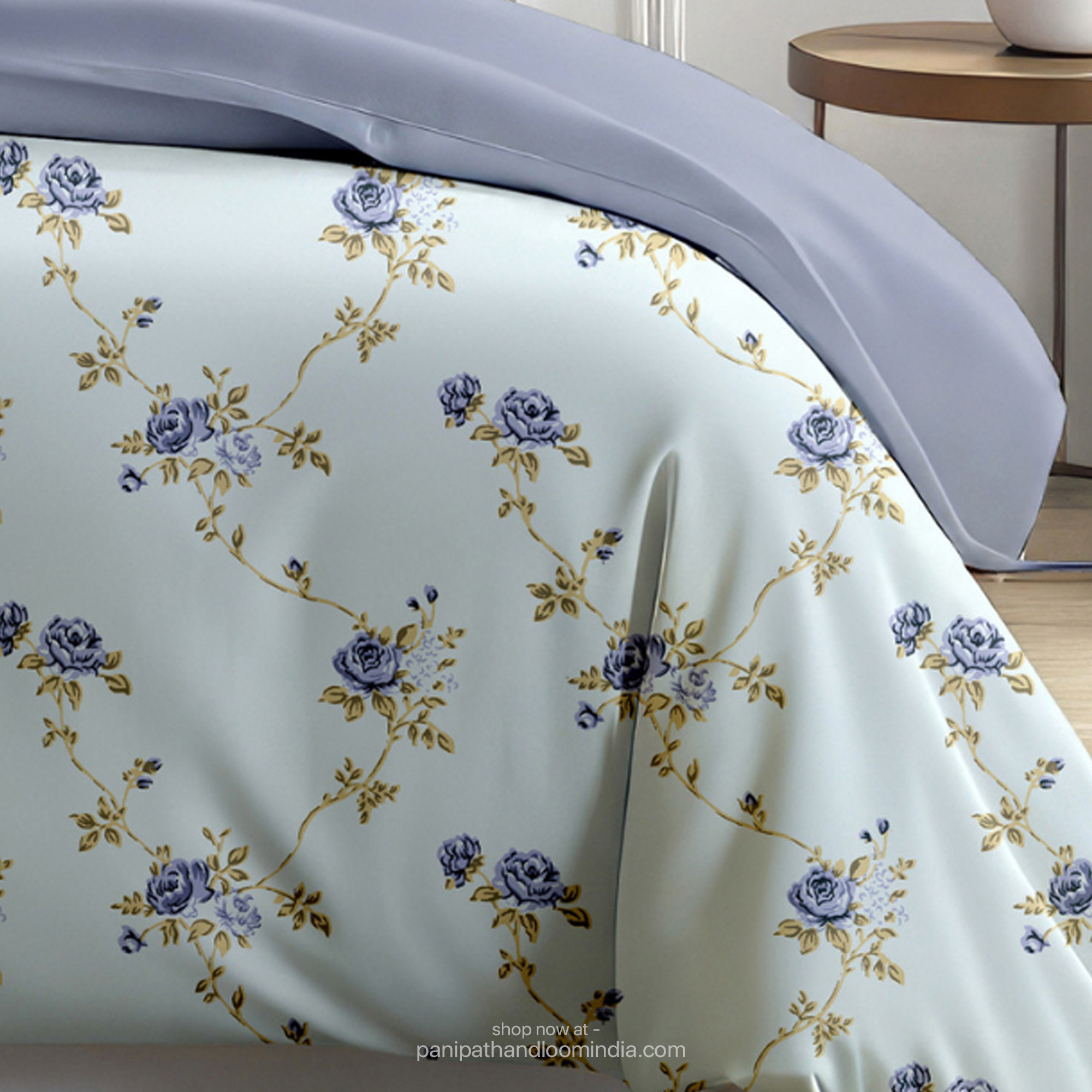 Linsdon Home House of Whites Serene Sprig | Emerald Green Digitally Printed 100% Cotton King Bedsheet Set