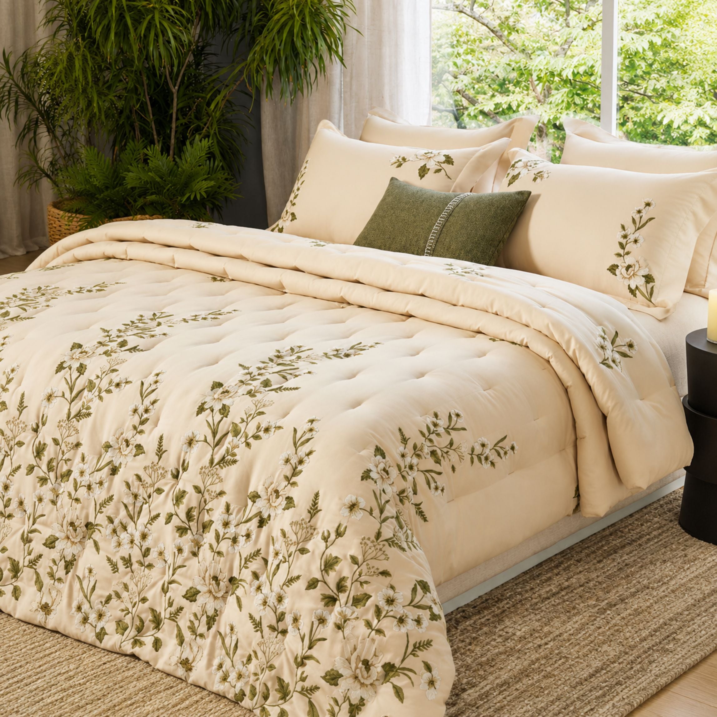 Sansaar by D’Decor Jasmine Embroidered Bed In A Bag 1 Pc