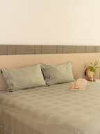 Sadyaska Minted Sage Premium Tencel Jacquard Set with Lace 1 Pcs Bedsheet