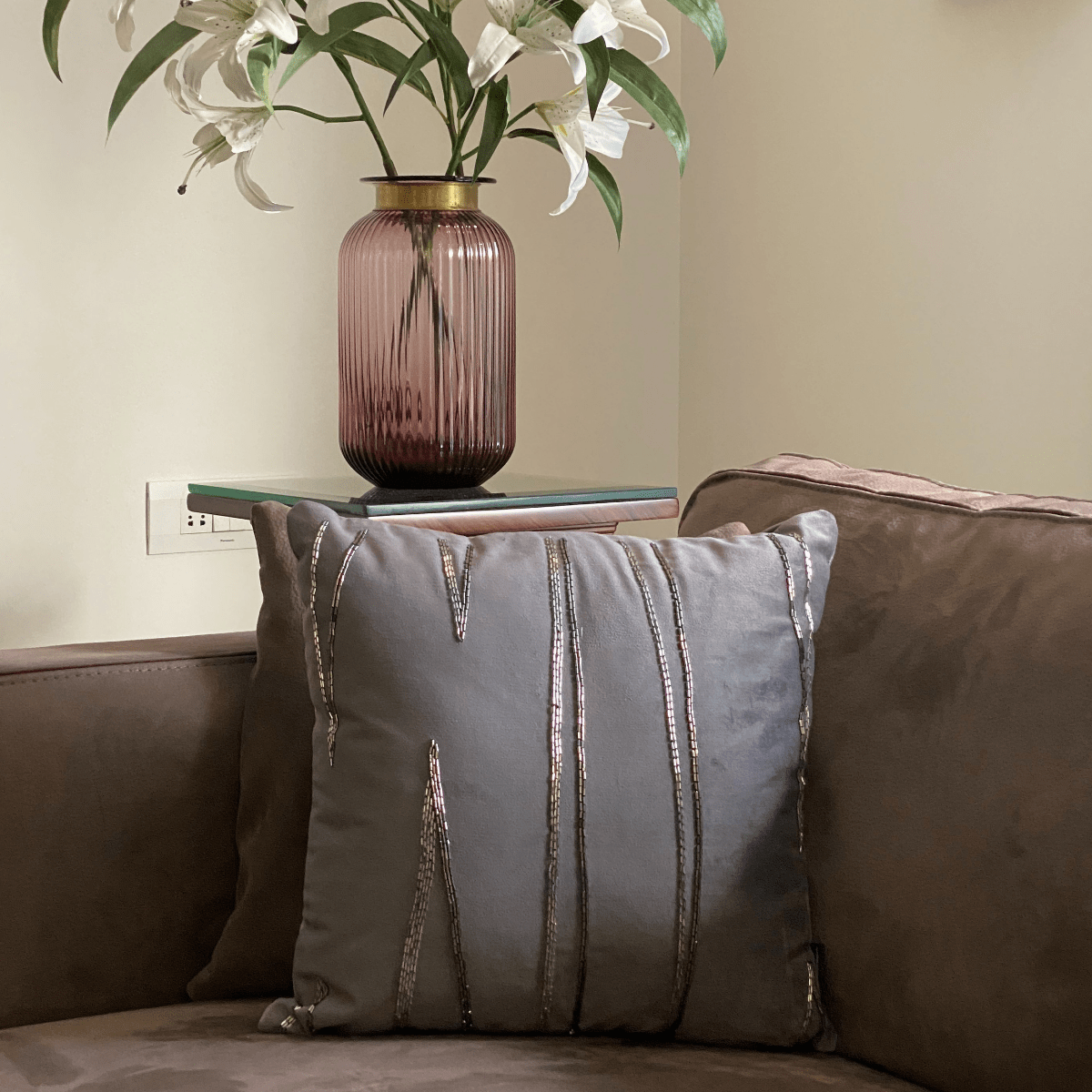 Sadyaska Decorative Draft Dark Grey Velvet 16x16 1 Pcs Cushion Cover