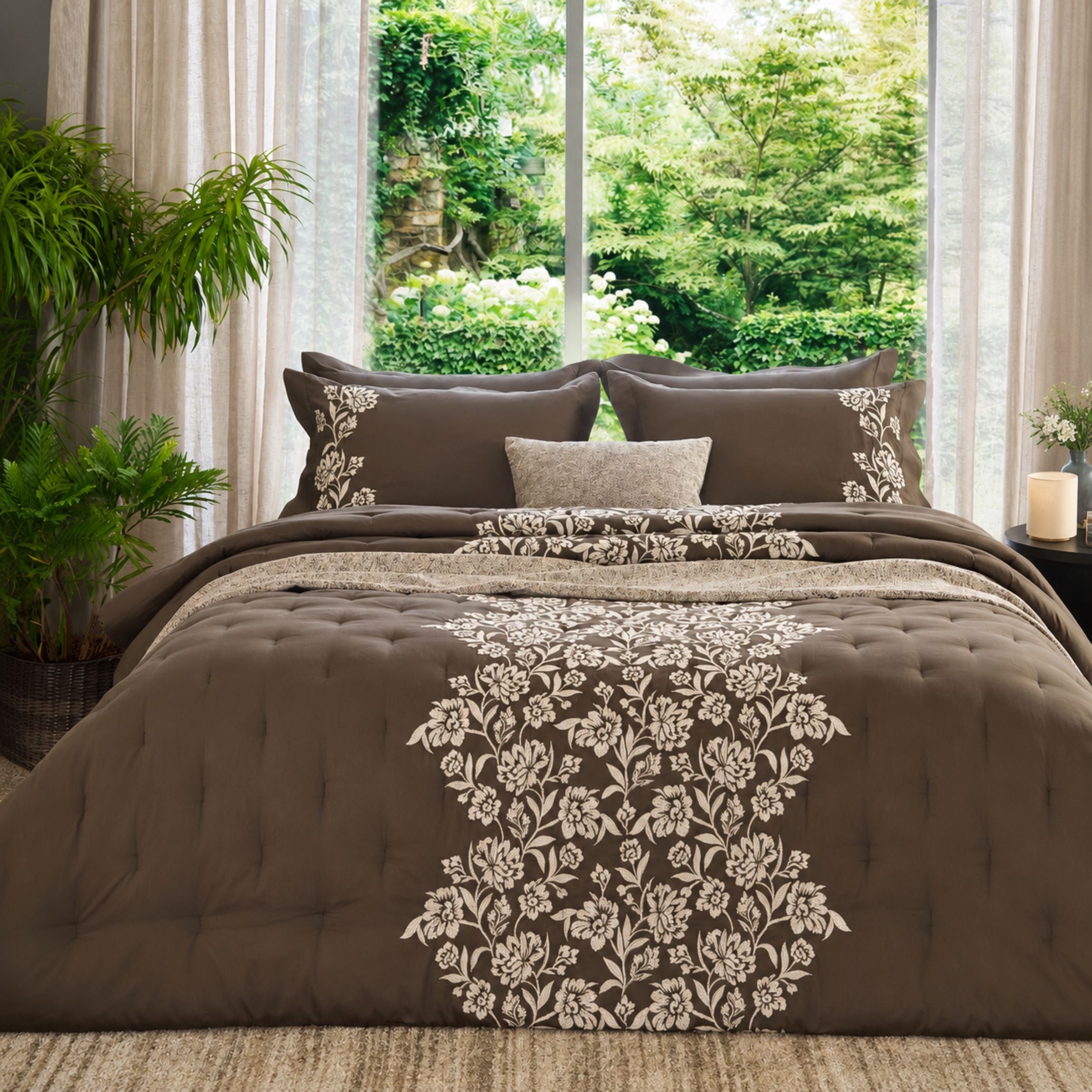 Sansaar by D’Decor Buttercup Floral Embroidered Bed In A Bag 1 Pc