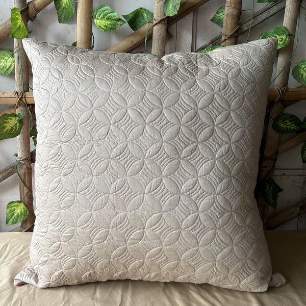 Sadyaska Beige Quilted Cotton 1 Pcs Euro Sham