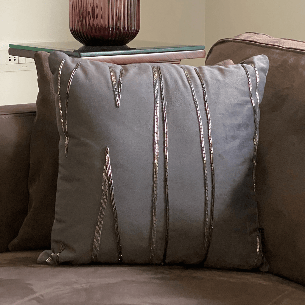 Sadyaska Decorative Draft Dark Grey Velvet 16x16 1 Pcs Cushion Cover