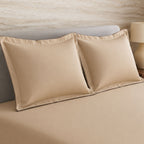Sansaar by DDdecor Large Bedsheet Set with 2 Pillow Covers - Cotswold - Doeskin - Embroidered - 1 Pc