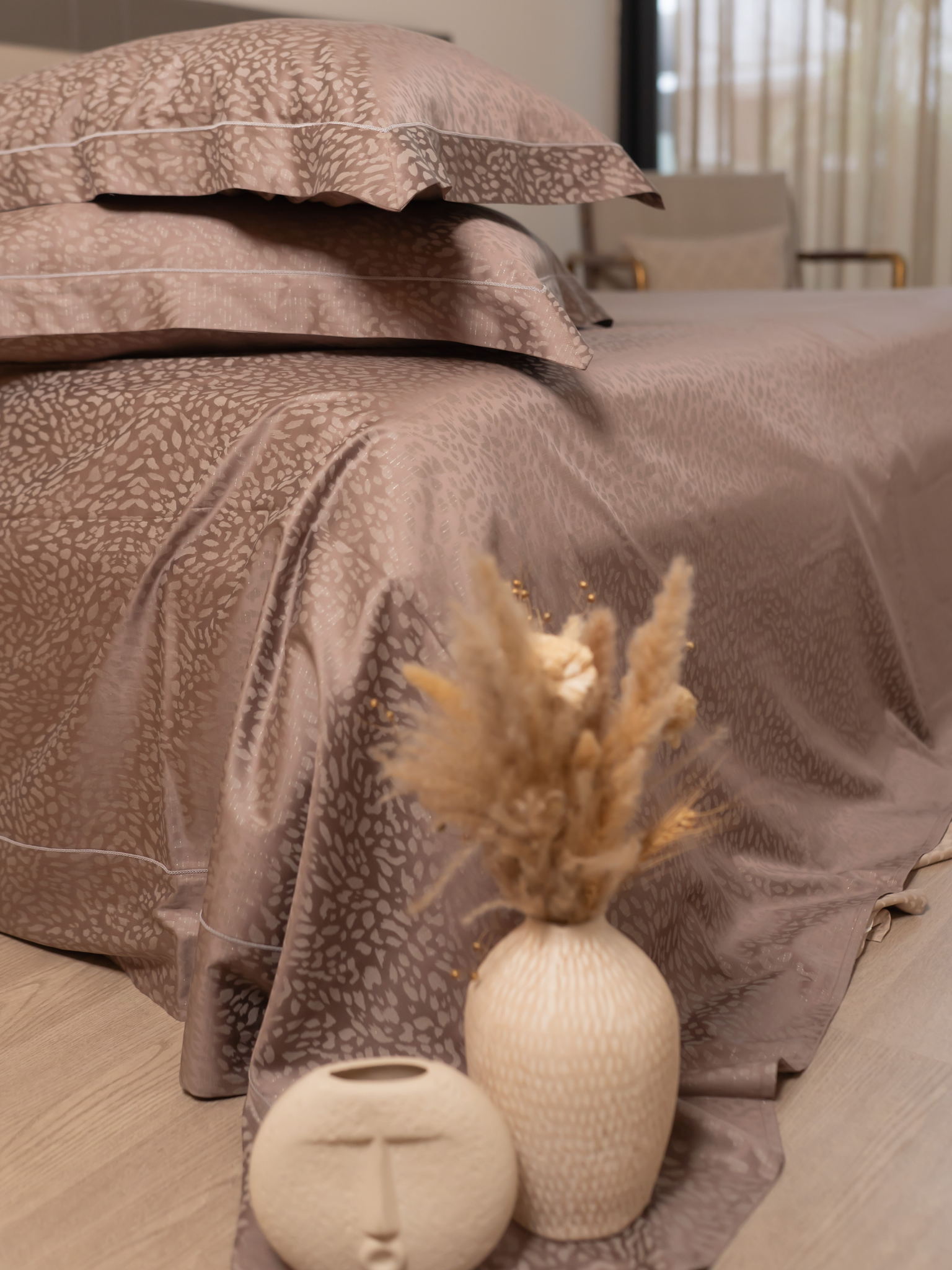 Sadyaska Passion Flower Premium Tencel Jacquard Set with Lace 1 Pcs Bedsheet